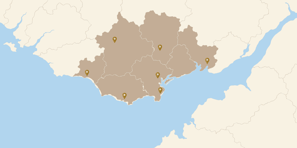 Illustrated map of the Cardiff and South Wales service area